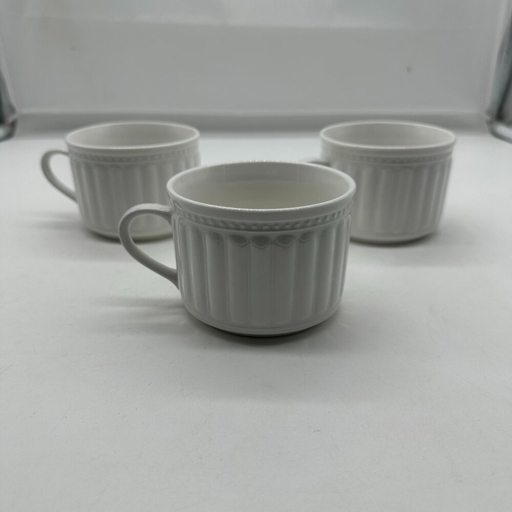 Oneida Athena Ariel Casual Settings Set of 3 Flat Coffee Tea Cups Mug Stoneware